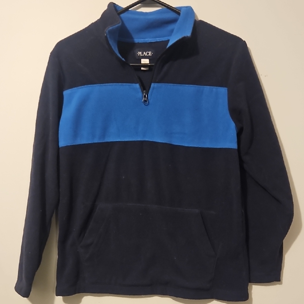 Place Kids' Navy and Blue Quarter-Zip Sweatshirt
